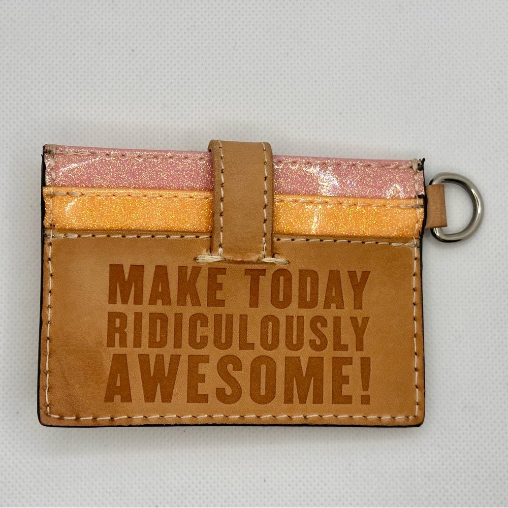 Consuela Tan Card Holder with Glitter Accents